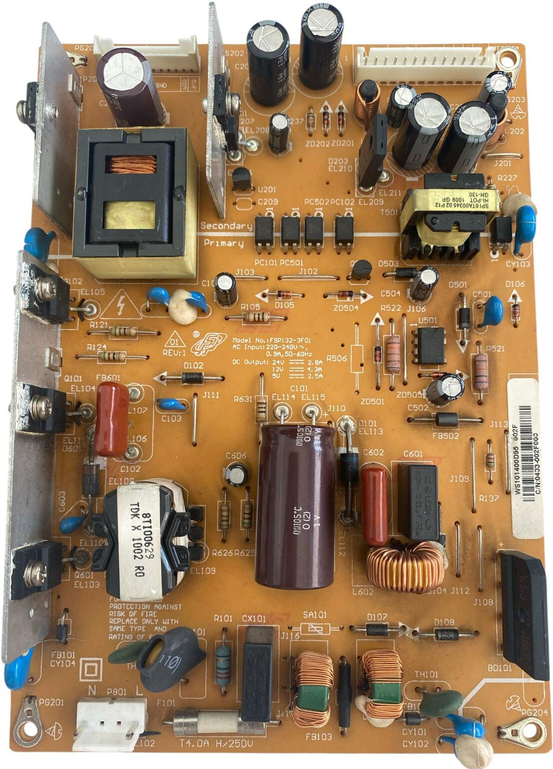 FSP FSP132-3F01 Besleme Kartı Orijinal WS101400D95 REV 1 24V 12V 5V 32 37 40 inç Power Board