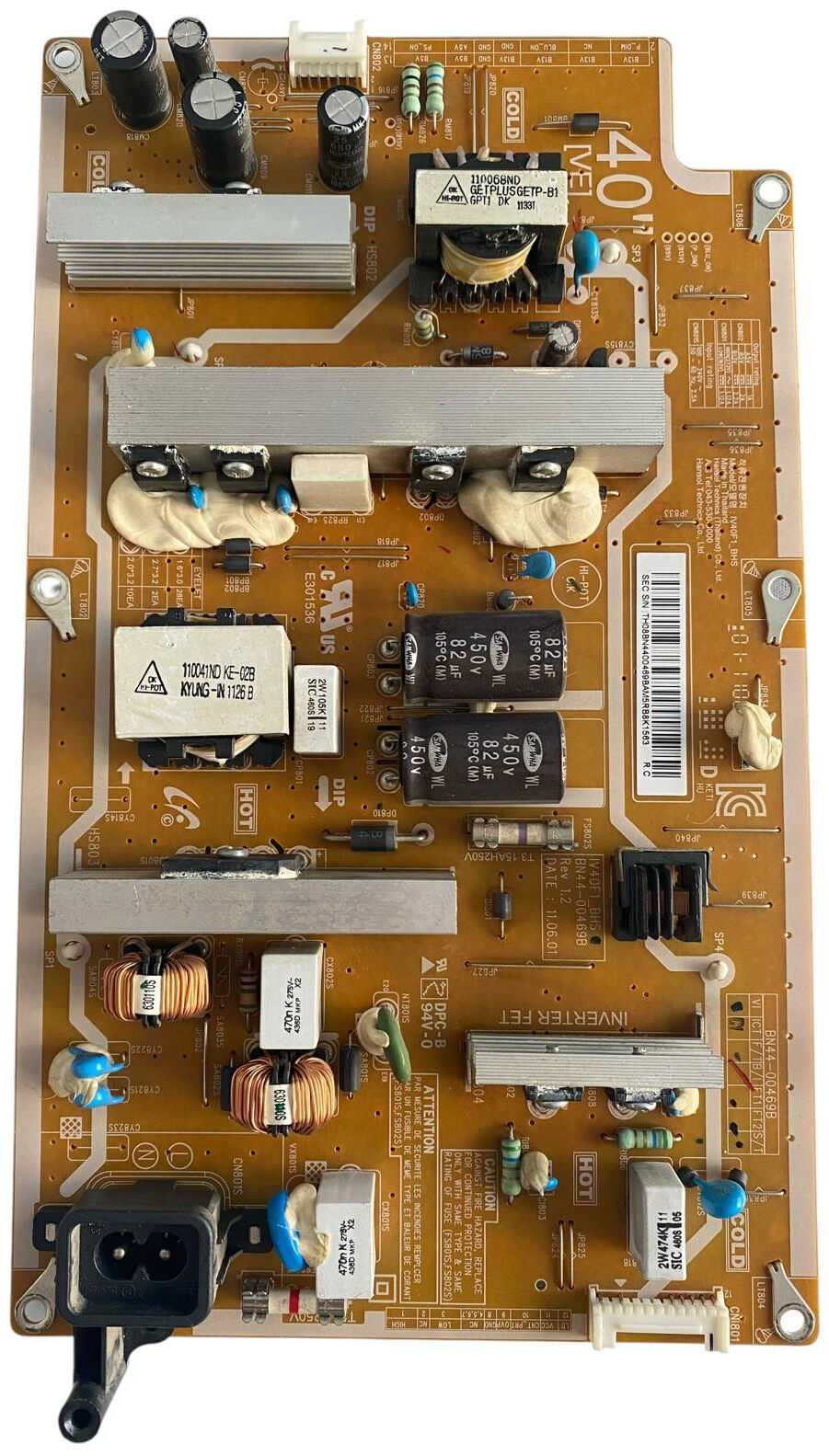 Samsung BN44-00469B Besleme Kartı Orijinal IV40F1_BHS LE40D500 LE40D550 UE40D5000 40 inç Power Board