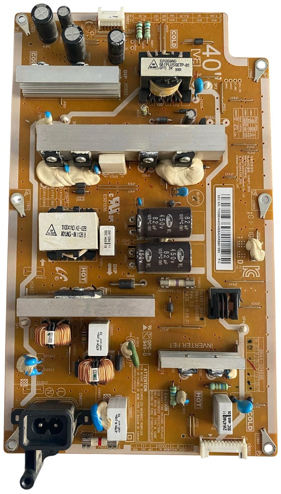 Samsung BN44-00469B Besleme Kartı Orijinal IV40F1_BHS LE40D500 LE40D550 UE40D5000 40 inç Power Board