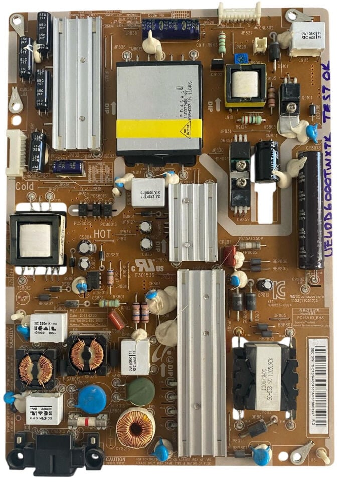 Samsung BN44-00458B Besleme Kartı Orijinal PD46A1D_BHS UE40D6000 UE40D6000TWXTK UE46D6000 40 46 inç Power Board