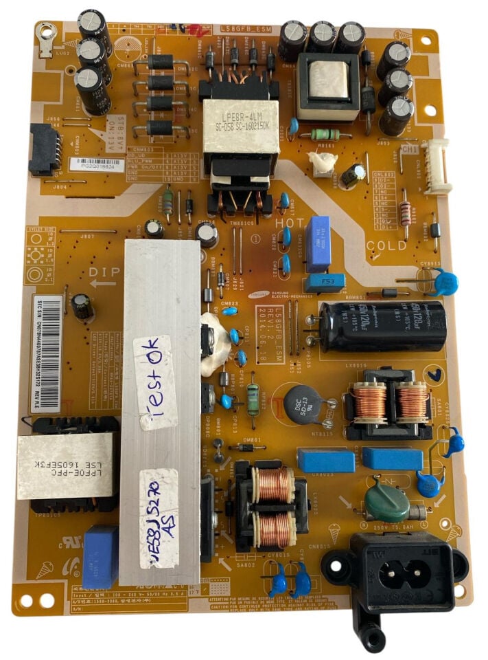 Samsung TV Güç Besleme Kartı (Power Supply) - BN44-00787A L58GFB_ESM UE58J5270AS Orijinal