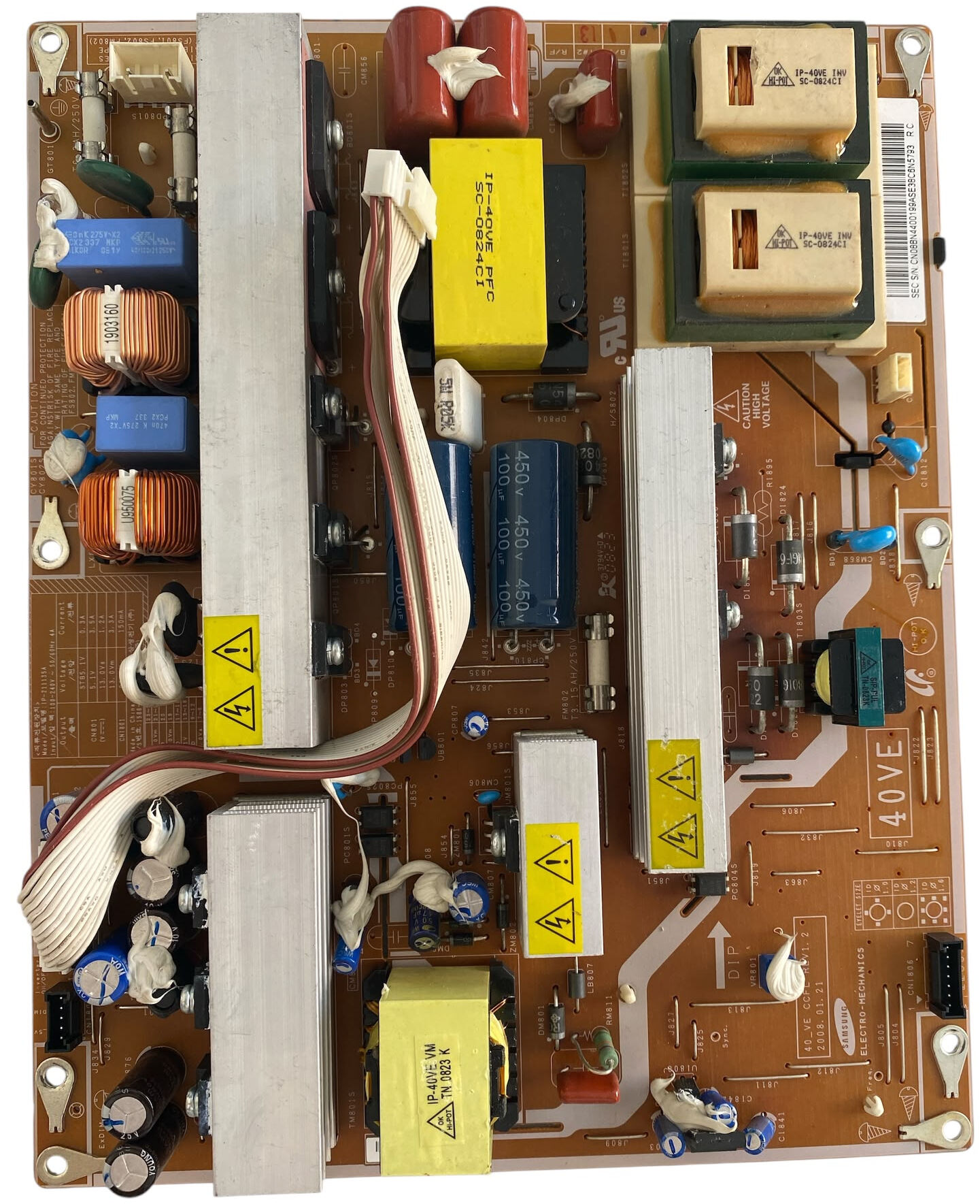 Samsung 40'' LCD TV Güç ve Inverter Besleme Kartı - BN44-00199A IP-211135A 40VE CCFL REV1.2 Orijinal