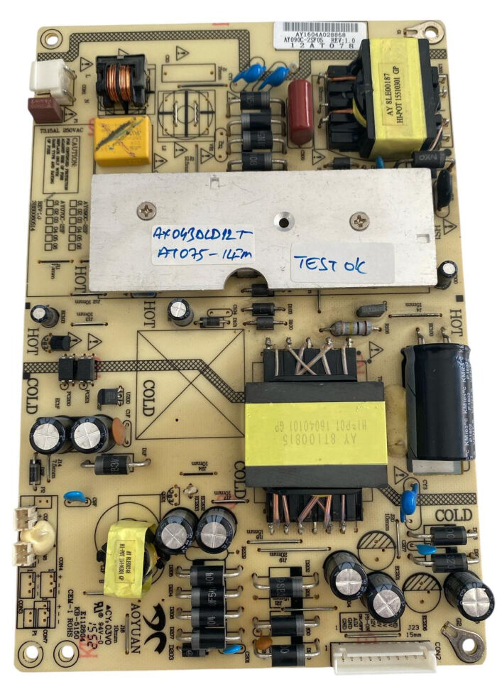 Axen / Sunny TV Güç Besleme Kartı (Power Board) - AY090C-2SF 12AT078 AX043DLD12AT075 Orijinal