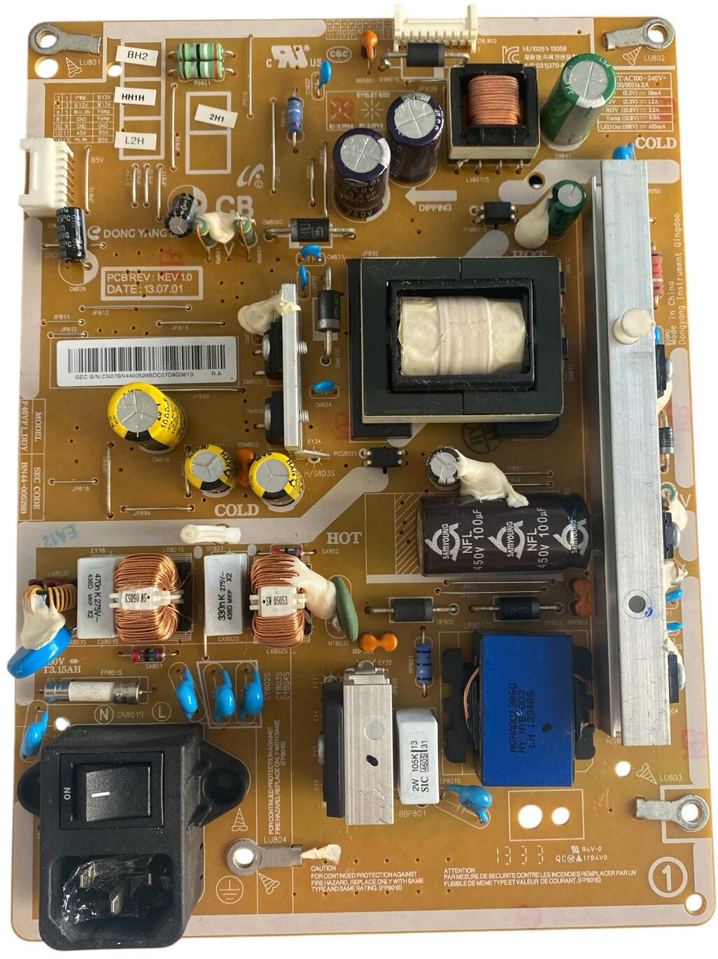 Samsung BN44-00529B Besleme Kartı Orijinal P46VF_DDY PS43F4000 PS43F4500 Power Board