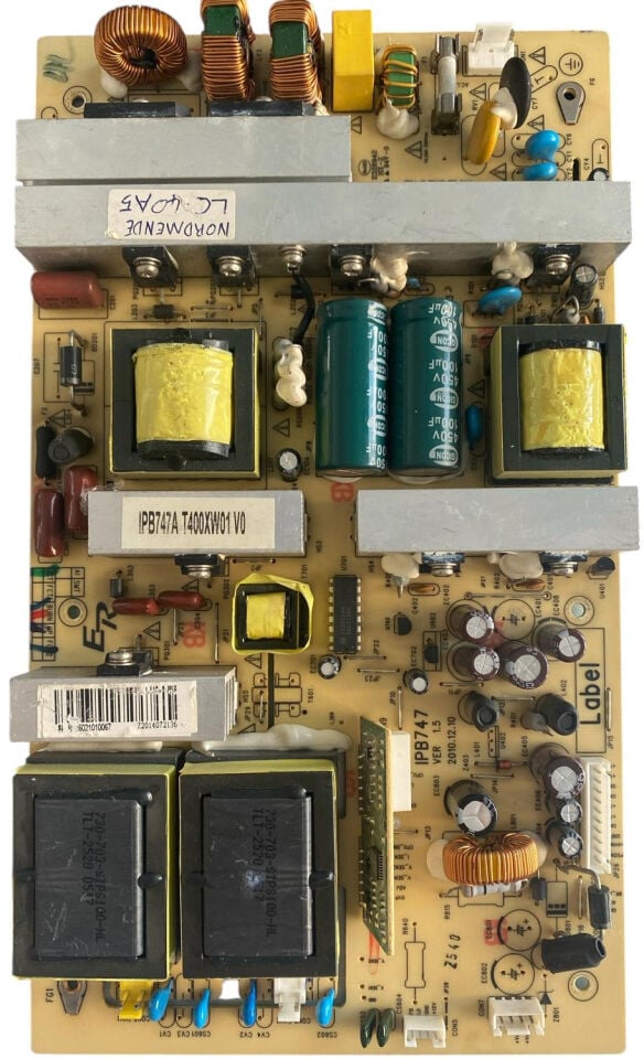IPB747A Besleme Kartı Orijinal ER IPB747 VER 1.5 T400XW01 V0 Nordmende LC 40A5 Power Board