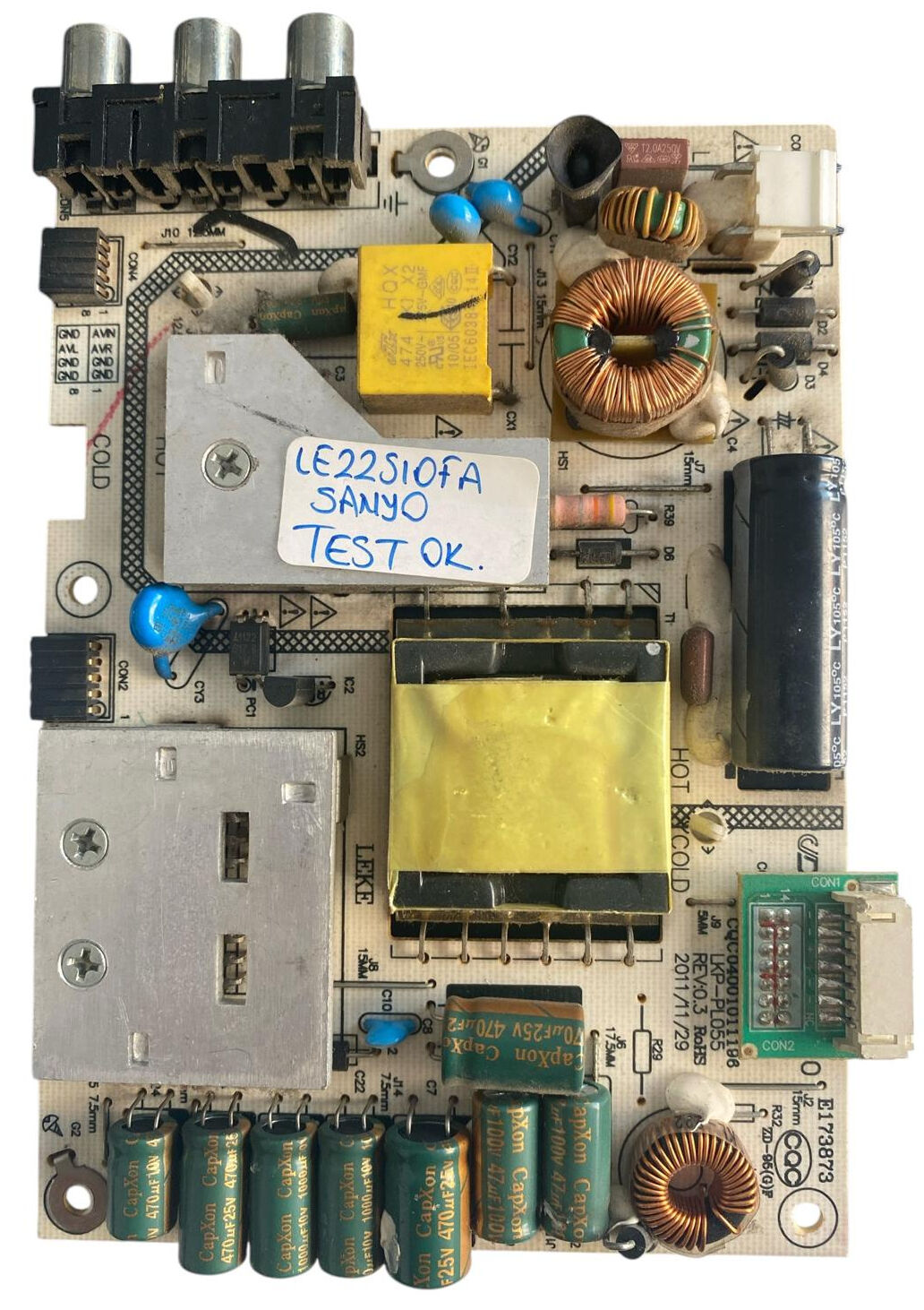 Sanyo LKP-PL055 Besleme Kartı Orijinal LKP-PL055 REV:0.3 LE22S10FA Power Board