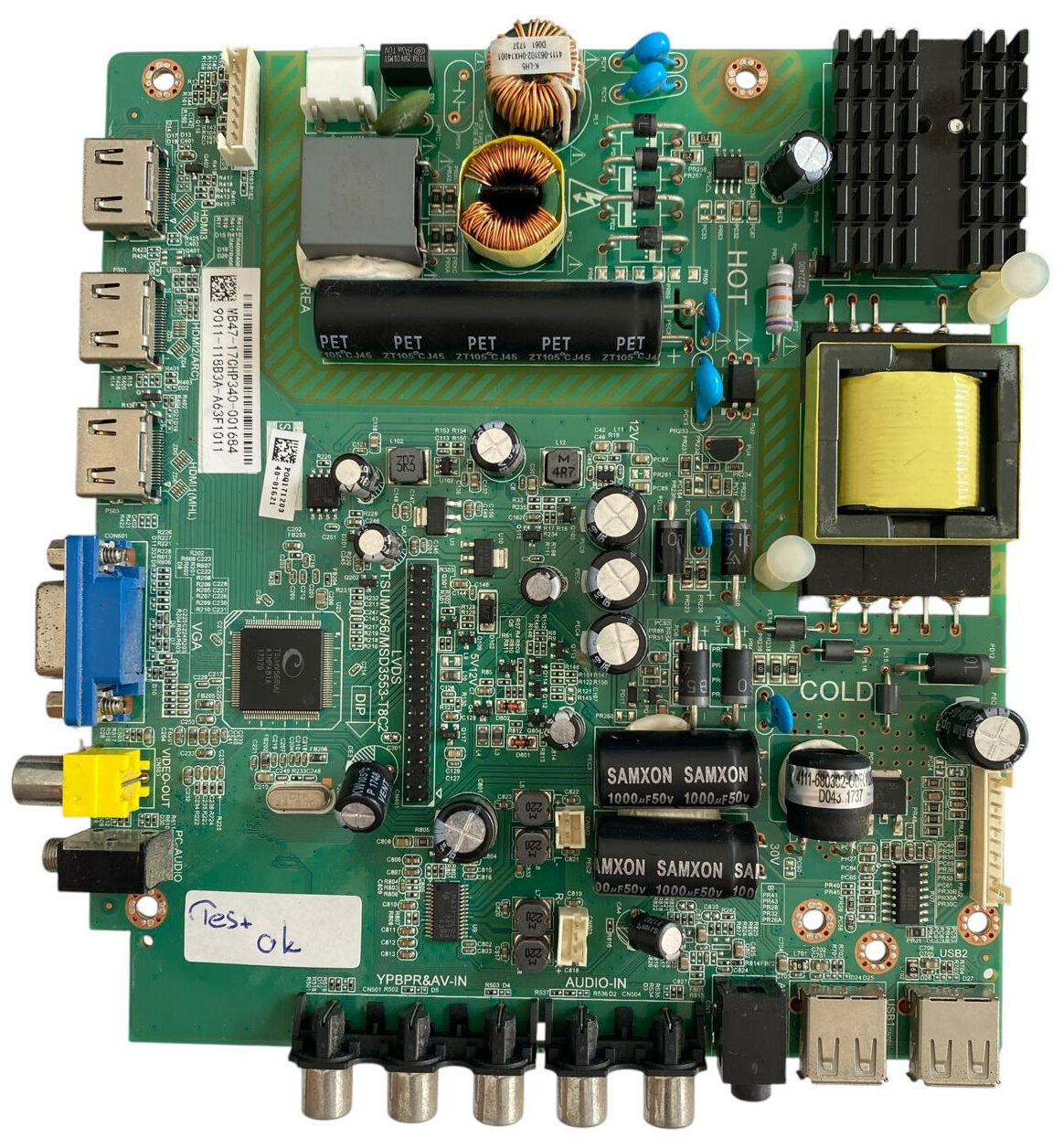 Philips 43BDL4012N Ana Kart Besleme Kombine Orijinal 9011-17CHP340-001684 TSUMV56/MSD3553-T8C2