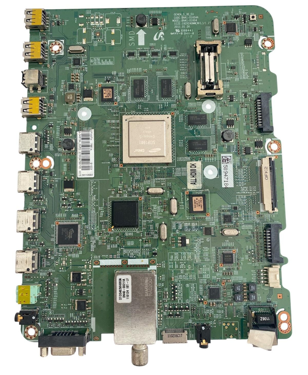 Samsung 46'' 3D Smart LED TV Ana Kart (Main Board) - BN41-01604A BN94-04973A UE46D6000WKTK Orijinal
