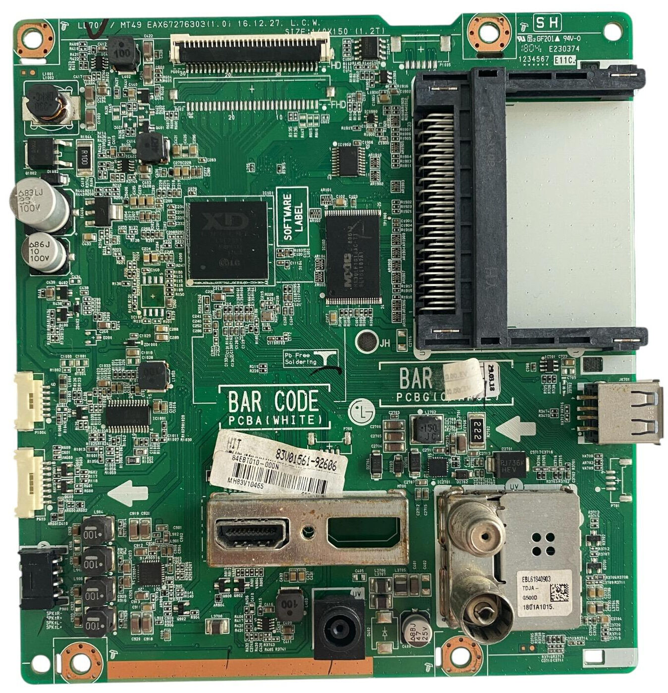 LG 24MT49U-PZ Ana Kart Orijinal EAX67276303(1.0) EBU64293003 LL70 MT49 Main Board