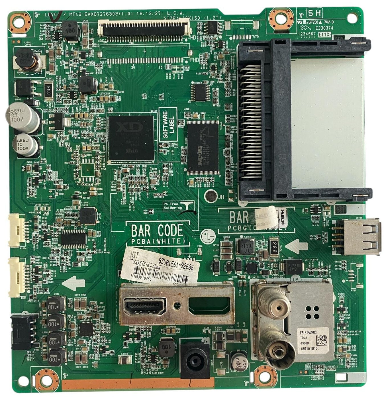 LG 24MT49U-PZ Ana Kart Orijinal EAX67276303(1.0) EBU64293003 LL70 MT49 Main Board