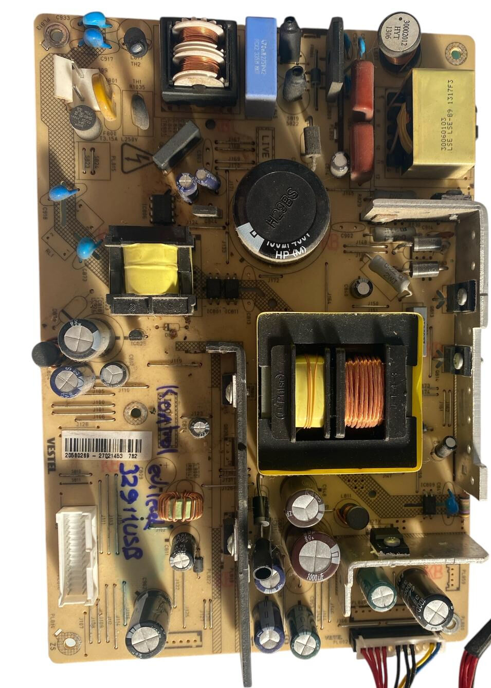 Vestel / Telefunken / Seg / Regal 32'' - 40'' LCD TV Güç Besleme Kartı (Power Supply) - Vestel 17PW26-5 20680269 (27021463) Orijinal