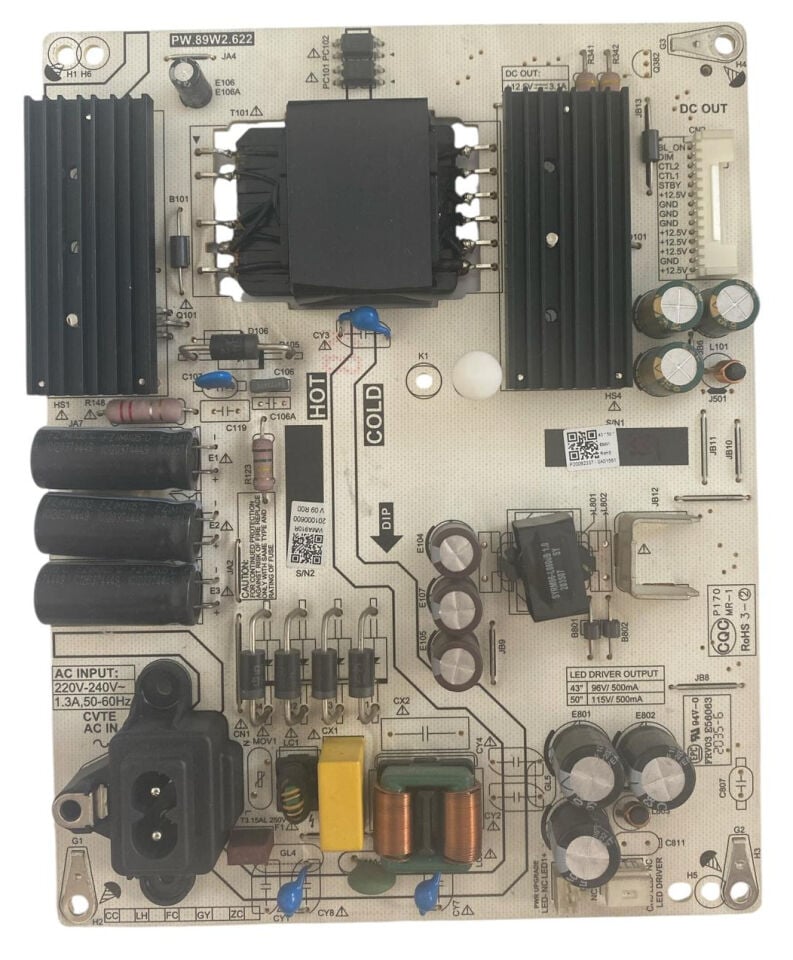 Grundig / Beko / Arçelik 50'' 4K Smart LED TV Güç Besleme Kartı (Power Supply) - PW.89W2.622 50 GEU 7900 B Orijinal