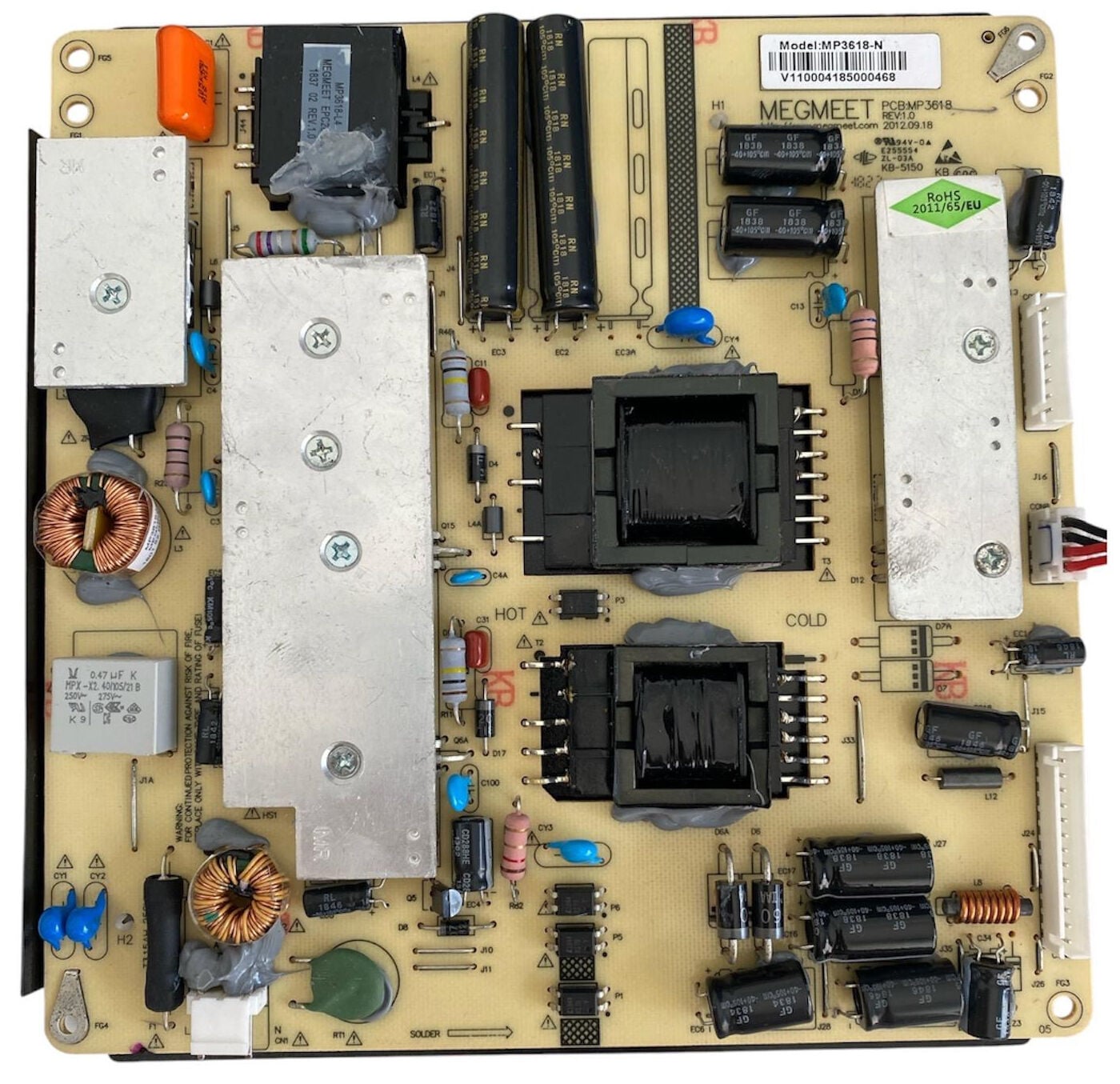 Megmeet MP3618-N LED TV Besleme Kartı Orijinal Power Supply V110004185000468