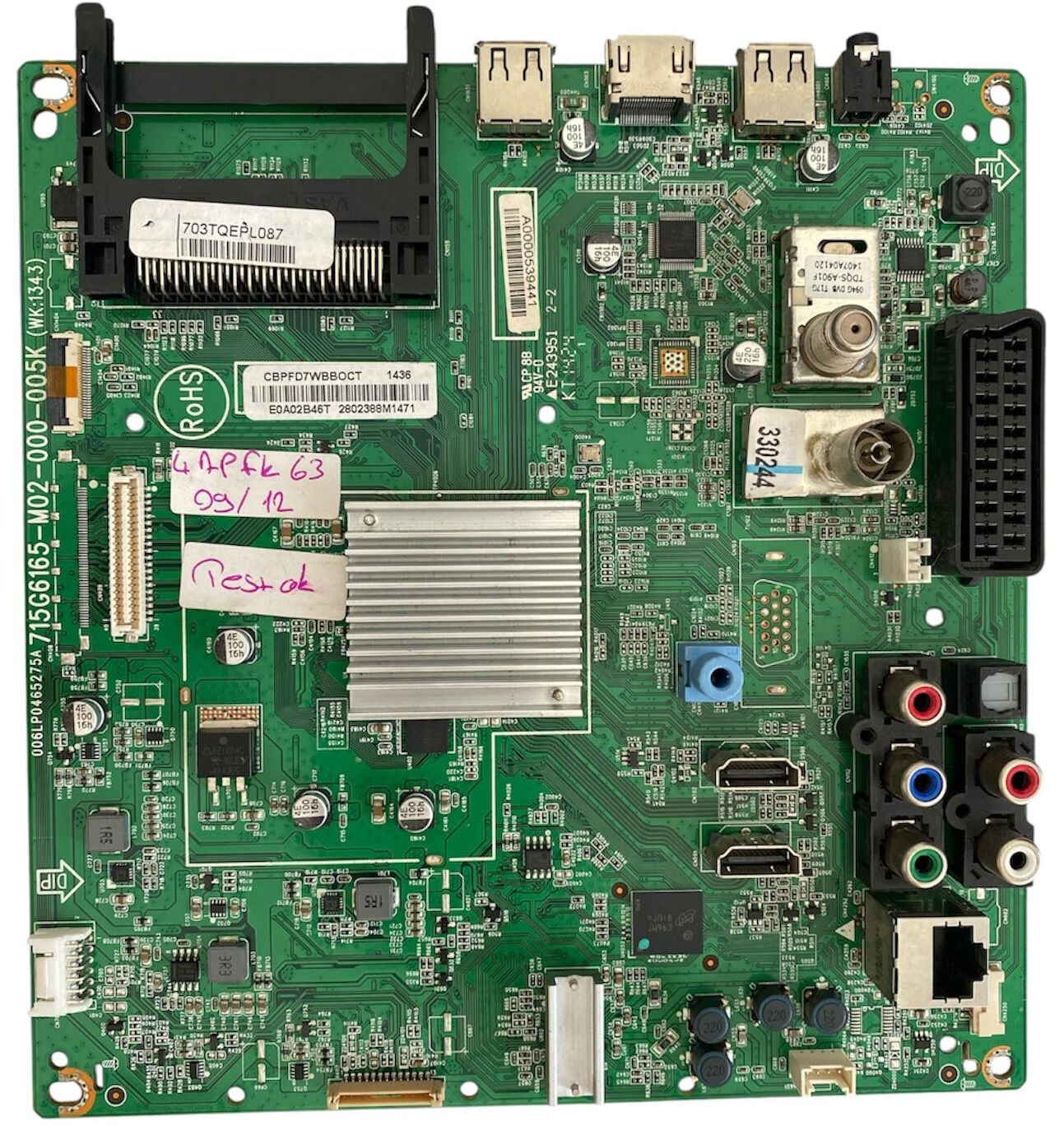 Philips 47PFK6309/12 Ana Kart Orijinal 715G6165-M02-000-005K Main Board