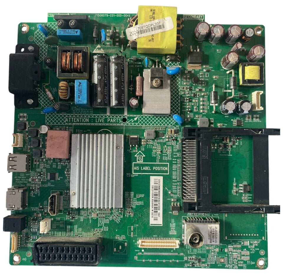 Philips 32PFL3138 32PFL3158 Beslemeli Ana Kart Orijinal 715G6079-C01-000-004X Main Board