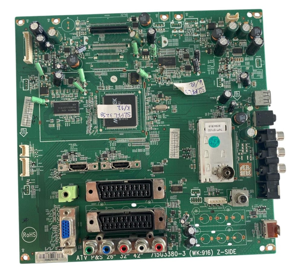 Philips 32'' HD Ready / Full HD LCD TV Ana Kart (Main Board) - 715G3380-3 (WK:916) Z-SIDE / Philips 32PFL3258 Uyumlu Orijinal