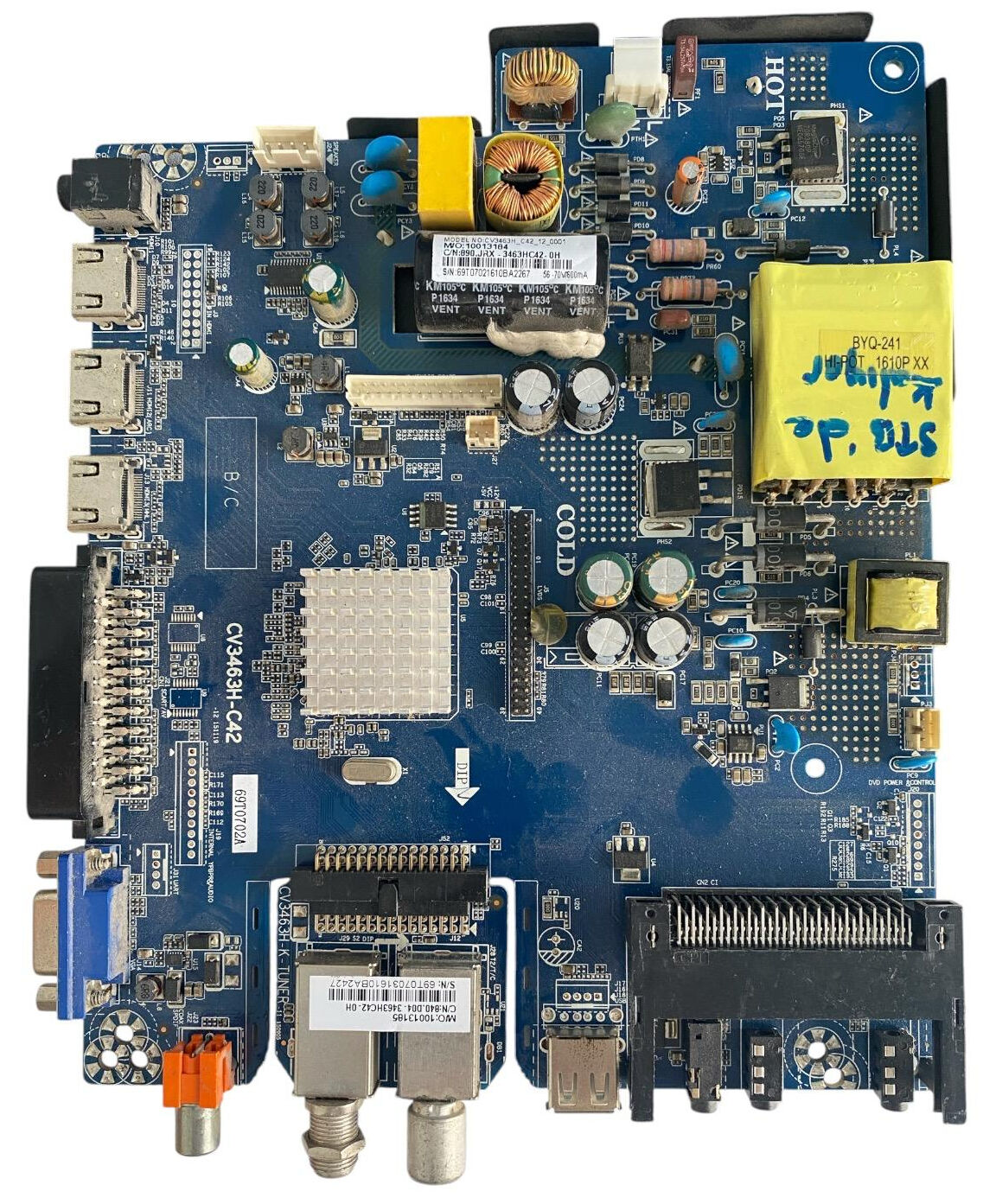 Universal TV Combo Ana Kart Orijinal CV3463H-C42 Dâhili Beslemeli Main Board