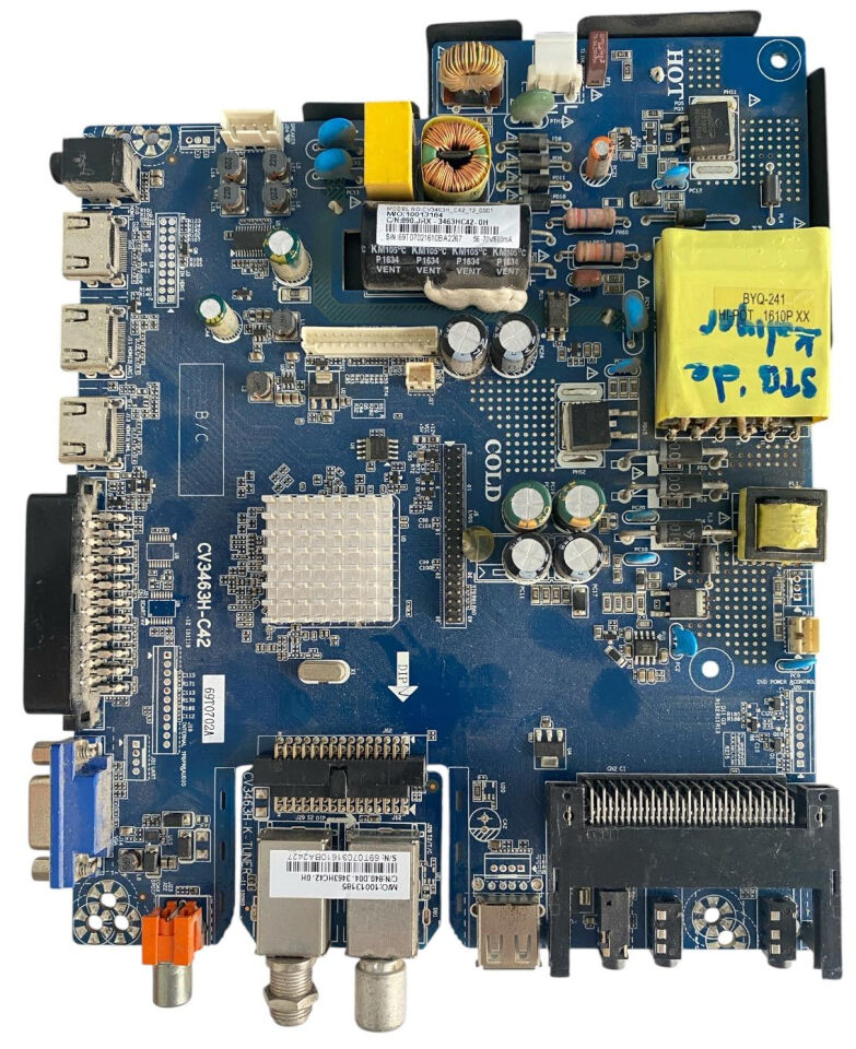 Universal TV Combo Ana Kart Orijinal CV3463H-C42 Dâhili Beslemeli Main Board