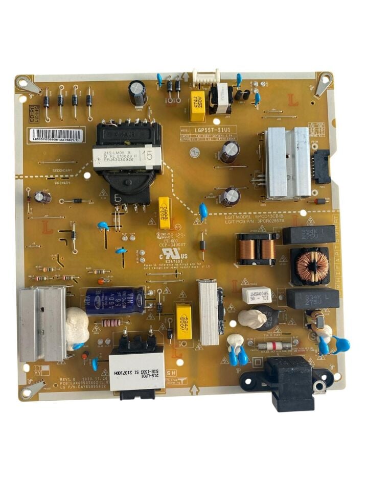 LG 55'' 4K Smart LED TV Güç Besleme Kartı (Power Board) - EAX69502602 / EAY65895612 / LGP55T-21U1 / LG 55UM7670PUC Orijinal