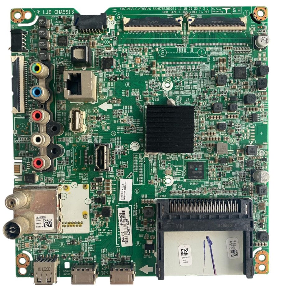 LG 43'' 4K UHD Smart LED TV Ana Kart (Main Board) - EAX67872805 / EBT64603056 / SBVAJZ / LG 43UK6470PLC Orijinal