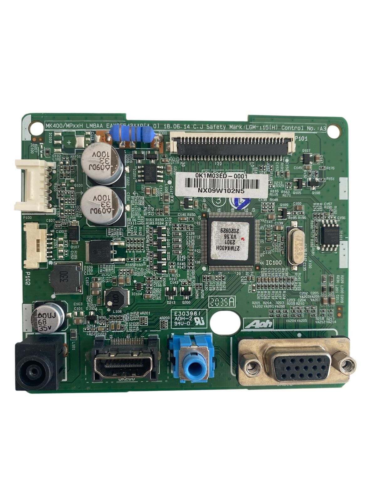 LG 27'' LED Monitör Ana Kart (Main Board) - EAX65543119 (1.0) / M270HTN02.5 / LG 27MK400H Orijinal