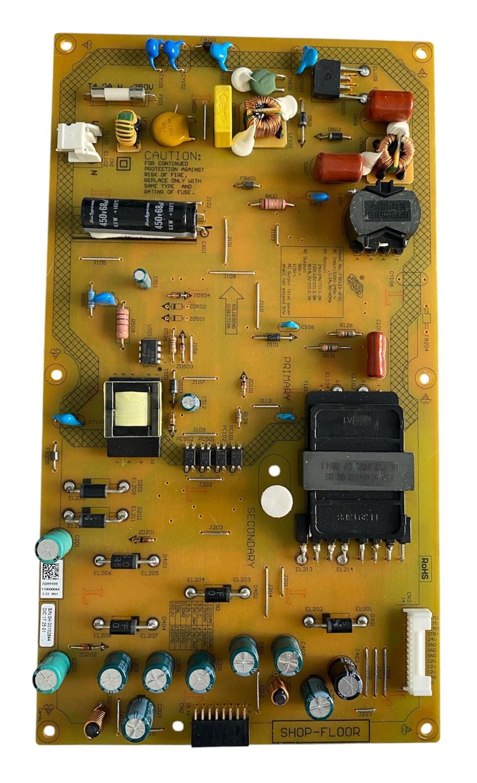Grundig / Arçelik 40'' 4K UHD LED TV Güç ve Besleme Kartı (Power Supply Board) - FSP123-3F01 / ZQR910R / Grundig 40GUB8762 Orijinal