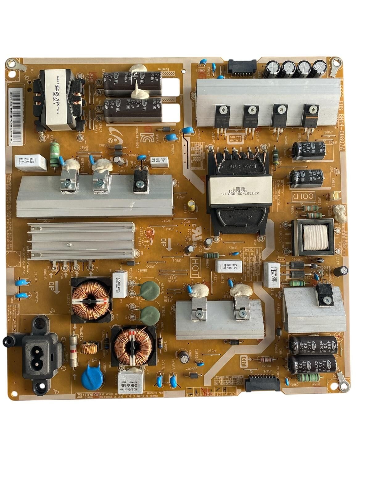 Samsung 48'' 4K UHD Smart TV Güç ve Besleme Kartı (Power Supply Board) - BN44-00807A / L55S6_FHS / Samsung UE48JU6470 Orijinal